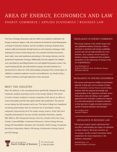 AREA OF ENERGY, ECONOMICS AND LAW EXCELLENCE IN ENERGY COMMERCE