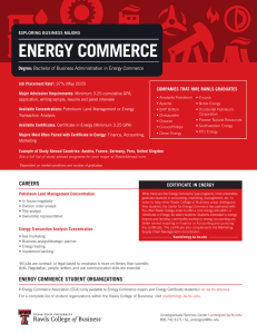ENERGY COMMERCE Degree: COMPANIES THAT HIRE RAWLS GRADUATES EXPLORING BUSINESS MAJORS