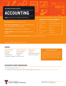 ACCOUNTING 1040 Degree: COMPANIES THAT HIRE RAWLS GRADUATES