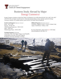 Business Study Abroad by Major Energy Commerce