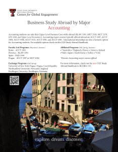 Business Study Abroad by Major Accounting