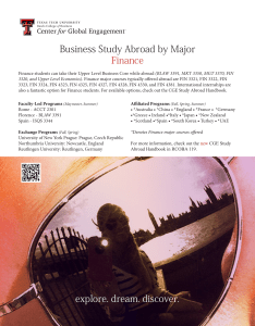 Business Study Abroad by Major Finance