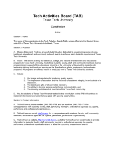 Tech Activities Board (TAB) Texas Tech University  Constitution