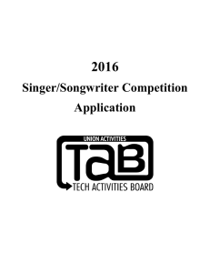 2016 Singer/Songwriter Competition Application