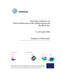 Electronic conference on ‘Marine biodiversity in the Mediterranean and the Black Sea’