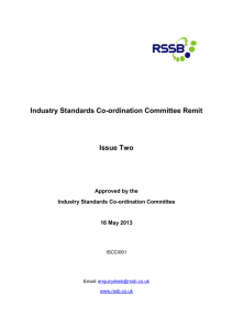 Industry Standards Co-ordination Committee Remit  Issue Two Approved by the
