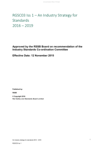 RGSC03 Iss 1 – An Industry Strategy for Standards 2016 – 2019