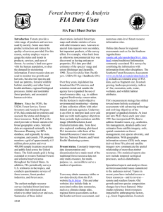 FIA Data Uses Forest Inventory &amp; Analysis  Fact Sheet Series