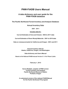 PNW-FIADB Users Manual  A data dictionary and user guide for the