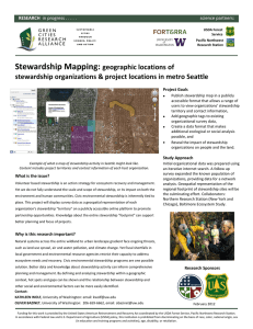 Stewardship Mapping:  geographic locations of