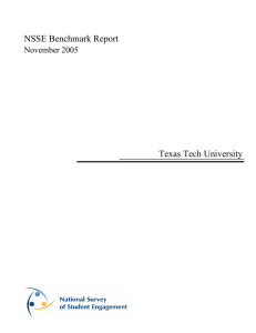 NSSE Benchmark Report Texas Tech University November 2005