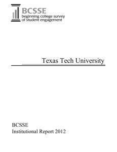 Texas Tech University BCSSE Institutional Report 2012