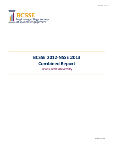 BCSSE 2012-NSSE 2013 Combined Report Texas Tech University Revised: 09-19-13
