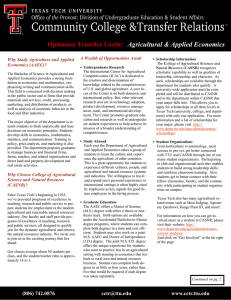 Optimum Transfer Guide: Agricultural &amp; Applied Economics  A Wealth of Opportunities Await