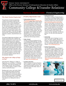 Optimum Transfer Guide: Chemical Engineering  A Wealth of Opportunities Await