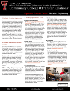 Optimum Transfer Guide: Electrical Engineering  A Wealth of Opportunities Await