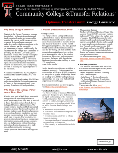 Optimum Transfer Guide: Energy Commerce  Why Study Energy Commerce?