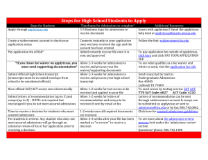 Steps for High School Students to Apply