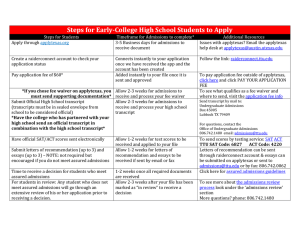 Steps for Early-College High School Students to Apply