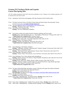 German 2313 Northern Myths and Legends Course Plan Spring 2016