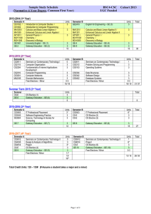 Cohort 2013 Sample Study Schedule BSC4-CSC (Normative 4-Year Degree, Common First Year)