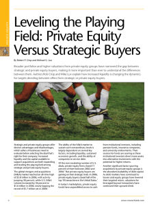 Leveling the Playing Field: Private Equity Versus Strategic Buyers