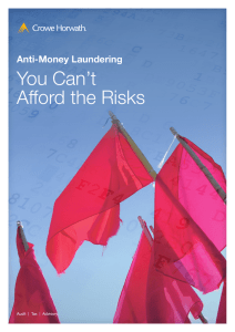 You Can’t Afford the Risks Anti-Money Laundering Audit  |  Tax  |  Advisory