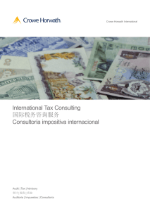 International Tax Consulting 国际税务咨询服务 Consultoría impositiva internacional Audit | Tax | Advisory