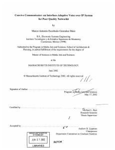 Convivo  Communicator:  an Interface-Adaptive  Voice  over ... for Poor Quality  Networks by