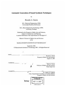 Automatic  Generation of Sound  Synthesis  Techniques A.