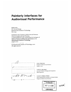 Painterly  Interfaces  for Audiovisual  Performance