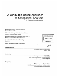 A Language-Based  Approach to  Categorical  Analysis by