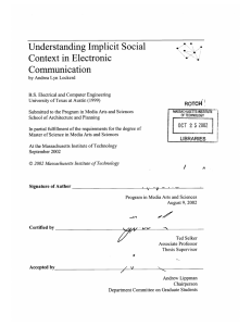 Understanding Implicit  Social Context in Electronic Communication ROTCH