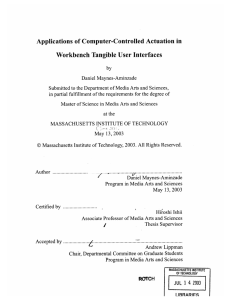 Applications  of Computer-Controlled  Actuation  in