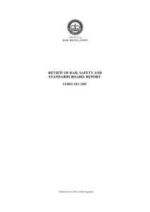 REVIEW OF RAIL SAFETY AND STANDARDS BOARD: REPORT FEBRUARY 2005