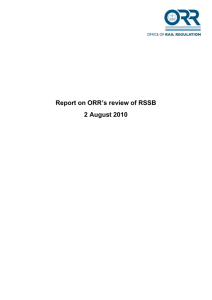 Report on ORR’s review of RSSB 2 August 2010