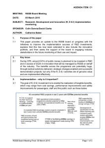 AGENDA ITEM: C1  MEETING:  RSSB Board Meeting DATE: