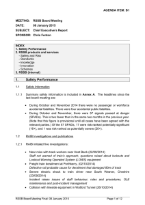 AGENDA ITEM: B1 MEETING:  RSSB Board Meeting DATE: 08 January 2015