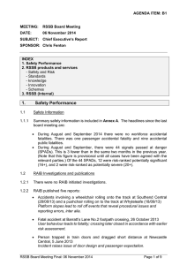 AGENDA ITEM: B1 MEETING:  RSSB Board Meeting DATE: 06 November 2014