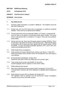 AGENDA ITEM: B1 MEETING:  RSSB Board Meeting DATE: 04 September 2014