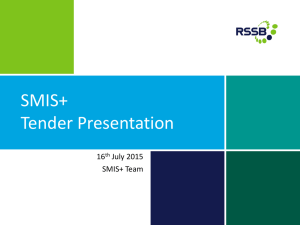 SMIS+ Tender Presentation 16 July 2015