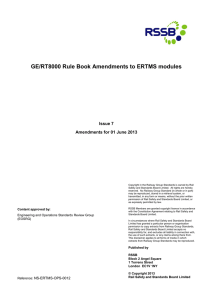 GE/RT8000 Rule Book Amendments to ERTMS modules  Issue 7