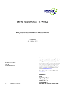ERTMS National Values – D_NVROLL  Analysis and Recommendation of National Value