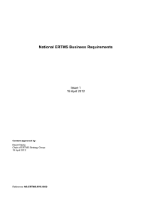 National ERTMS Business Requirements  Issue 1 19 April 2012