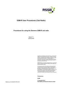 GSM-R User Procedures (Cab Radio)  Issue 7.1