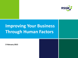 Improving Your Business Through Human Factors 3 February 2015