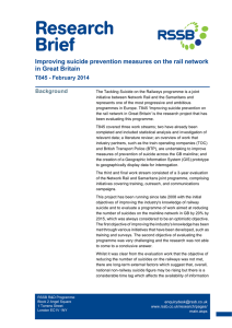 Research Brief Improving suicide prevention measures on the rail network in Great Britain