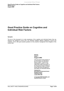 Good Practice Guide on Cognitive and Individual Risk Factors Uncontrolled When Printed