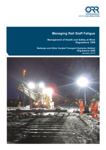 Managing Rail Staff Fatigue Management of Health and Safety at Work
