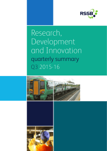 Research, Development and Innovation quarterly summary
